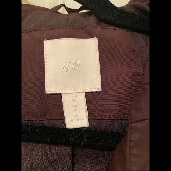 Plum Color Puffer Jacket Hour Glass Waist - Picture 3 of 3